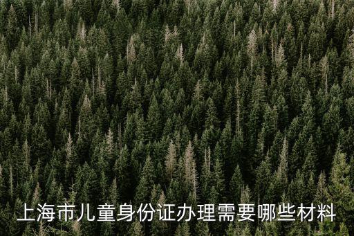 上海市兒童身份證辦理需要哪些材料