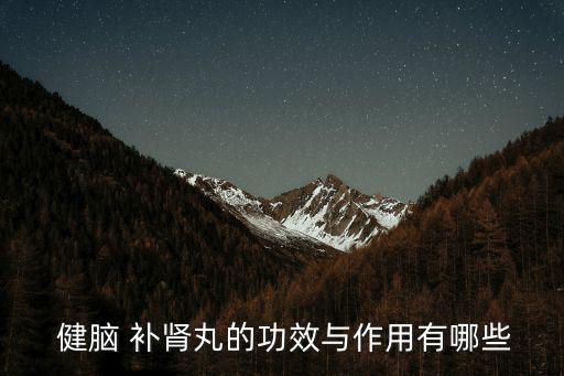  健腦 補(bǔ)腎丸的功效與作用有哪些