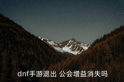  dnf手游退出 公會增益消失嗎