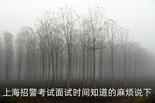 上海招警考試面試時(shí)間知道的麻煩說下