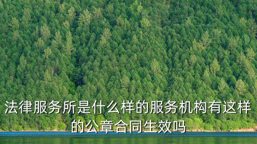 法律服務所是什么樣的服務機構有這樣的公章合同生效嗎