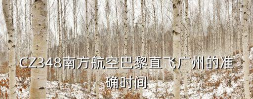 CZ348南方航空巴黎直飛廣州的準確時間