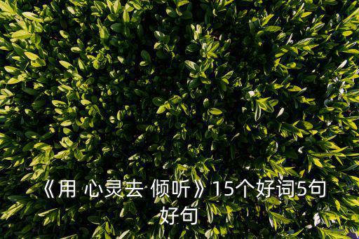 《用 心靈去 傾聽(tīng)》15個(gè)好詞5句好句