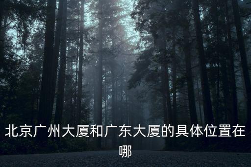北京廣州大廈和廣東大廈的具體位置在哪