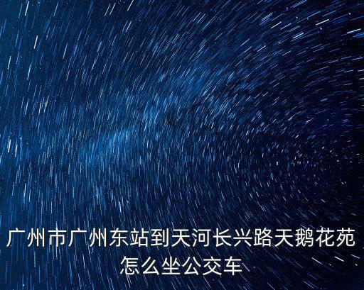 廣州市廣州東站到天河長興路天鵝花苑怎么坐公交車