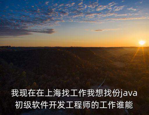 上海市軟件工程師招工，我現(xiàn)在在上海找工作我想找份java初級軟件開發(fā)工程師的工作誰能