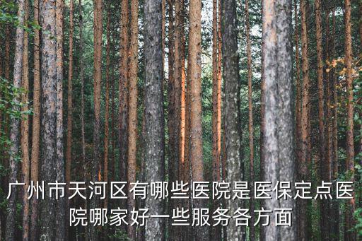 廣州市天河區(qū)有哪些醫(yī)院是醫(yī)保定點(diǎn)醫(yī)院哪家好一些服務(wù)各方面