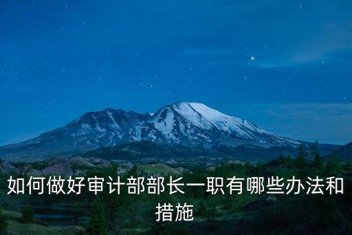 如何做好審計部部長一職有哪些辦法和措施
