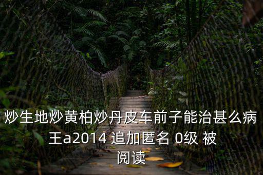 炒生地炒黃柏炒丹皮車前子能治甚么病 王a2014 追加匿名 0級 被閱讀