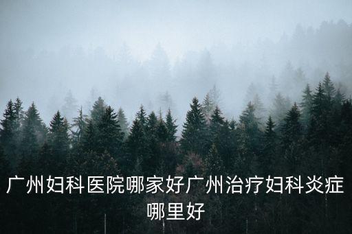 廣州婦科醫院哪家好廣州治療婦科炎癥哪里好