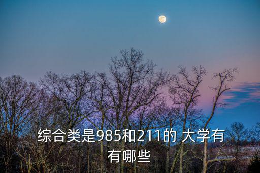  綜合類是985和211的 大學有有哪些