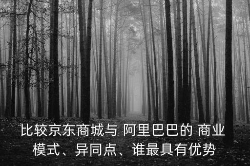 比較京東商城與 阿里巴巴的 商業(yè) 模式、異同點(diǎn)、誰(shuí)最具有優(yōu)勢(shì)