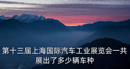 第十三屆上海國際汽車工業展覽會一共展出了多少輛車種