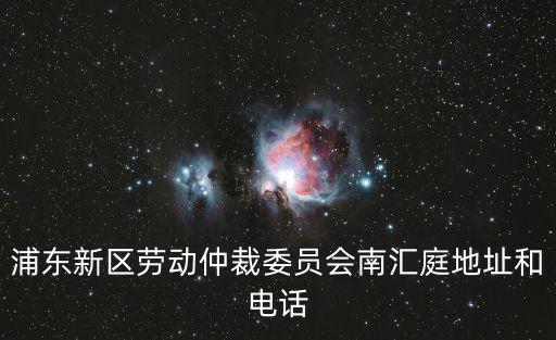 浦東新區勞動仲裁委員會南匯庭地址和電話