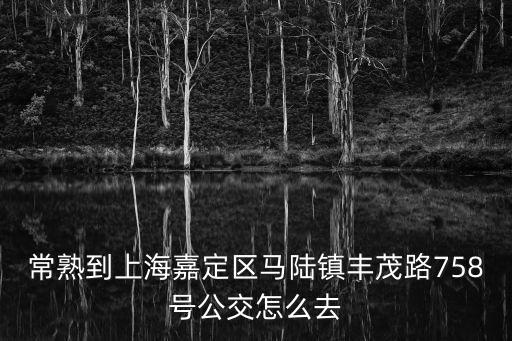 常熟到上海嘉定區馬陸鎮豐茂路758號公交怎么去