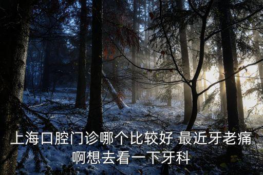上海口腔門診哪個比較好 最近牙老痛啊想去看一下牙科