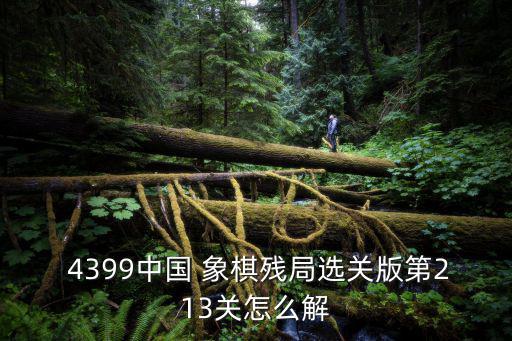  4399中國 象棋殘局選關版第213關怎么解