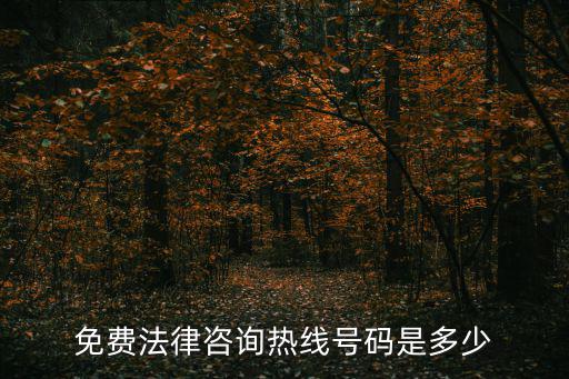 免費法律咨詢熱線號碼是多少