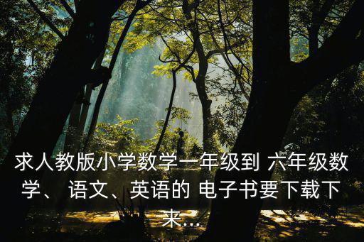 求人教版小學(xué)數(shù)學(xué)一年級(jí)到 六年級(jí)數(shù)學(xué)、 語文、英語的 電子書要下載下來...