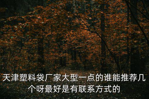天津塑料袋廠家大型一點的誰能推薦幾個呀最好是有聯系方式的