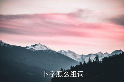 卜字怎么組詞