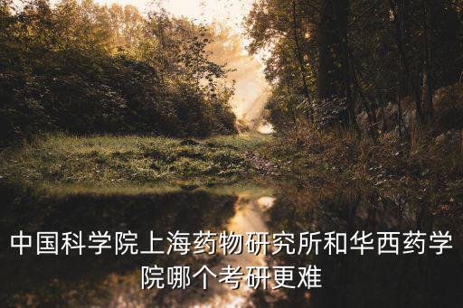 中國科學院上海藥物研究所和華西藥學院哪個考研更難