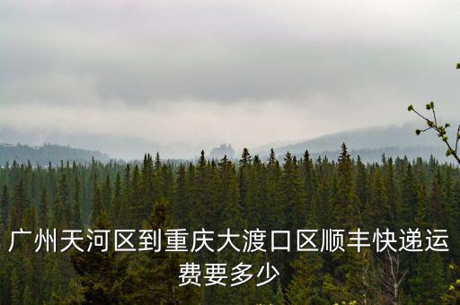 廣州天河區(qū)到重慶大渡口區(qū)順豐快遞運費要多少