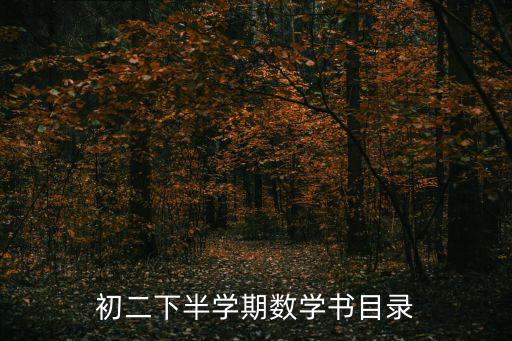 初二數學目錄，初二下半學期數學書目錄
