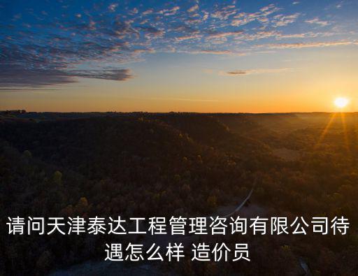 請(qǐng)問(wèn)天津泰達(dá)工程管理咨詢有限公司待遇怎么樣 造價(jià)員