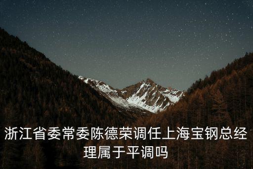 浙江省委常委陳德榮調任上海寶鋼總經理屬于平調嗎