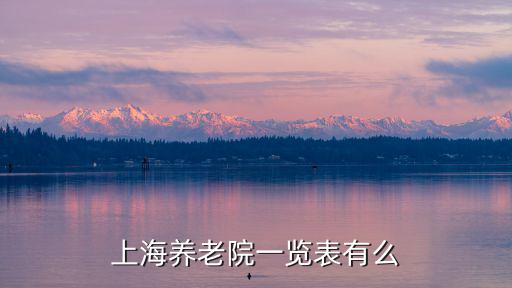上海養老院一覽表有么