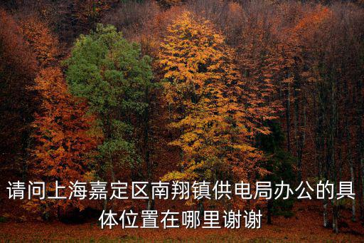 請問上海嘉定區南翔鎮供電局辦公的具體位置在哪里謝謝