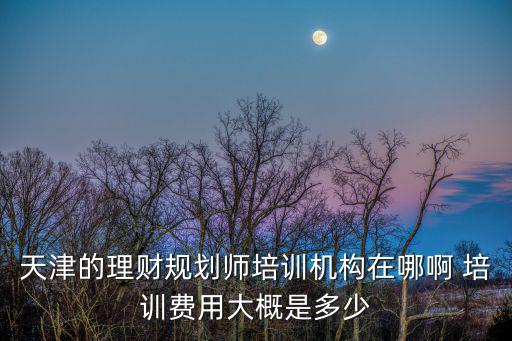 天津的理財規劃師培訓機構在哪啊 培訓費用大概是多少