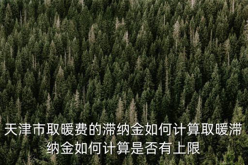 天津市取暖費的滯納金如何計算取暖滯納金如何計算是否有上限