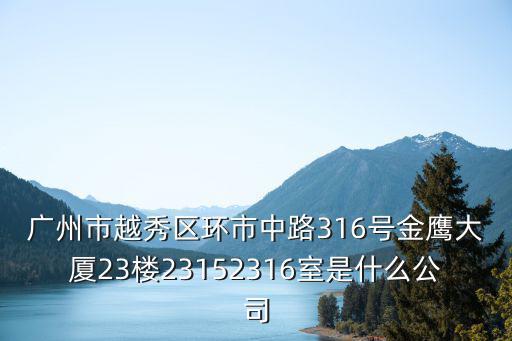 廣州市越秀區環市中路316號金鷹大廈23樓23152316室是什么公司