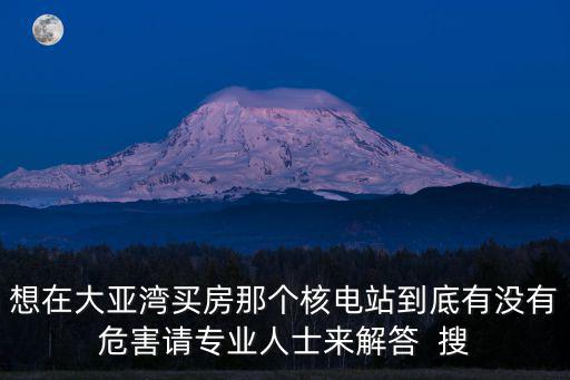 想在大亞灣買(mǎi)房那個(gè)核電站到底有沒(méi)有危害請(qǐng)專(zhuān)業(yè)人士來(lái)解答  搜