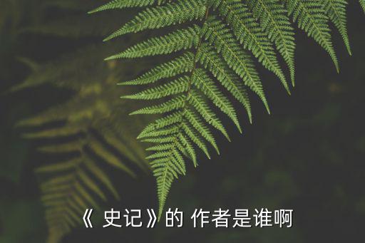 《 史記》的 作者是誰啊