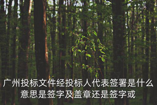英威騰中標廣州白云醫院遷建項目，廣州投標文件經投標人代表簽署是什么意思是簽字及蓋章還是簽字或