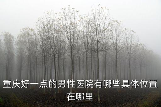 重慶好一點的男性醫院有哪些具體位置在哪里