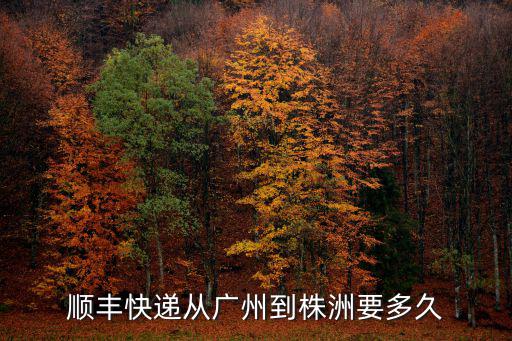 順豐快遞從廣州到株洲要多久