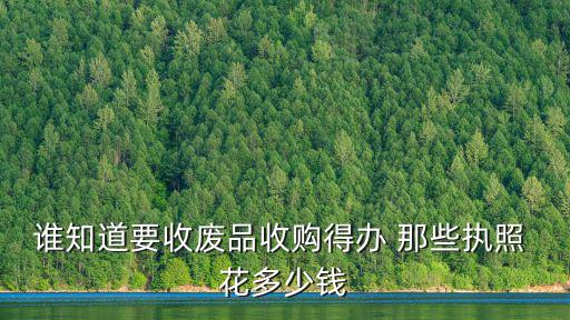 誰知道要收廢品收購得辦 那些執照 花多少錢