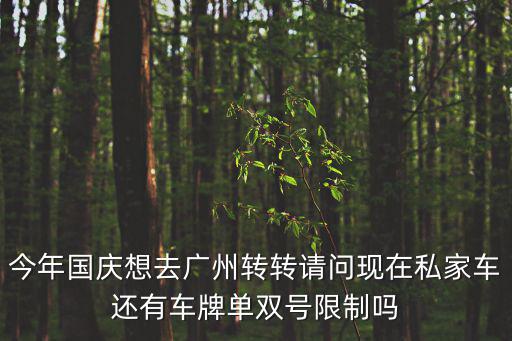 3月一號去廣州有私家車沒，今年國慶想去廣州轉轉請問現在私家車還有車牌單雙號限制嗎