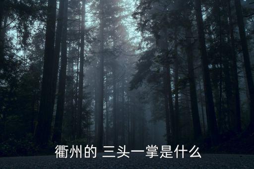  衢州的 三頭一掌是什么