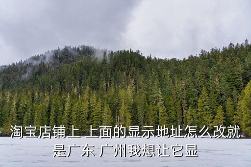 淘寶店鋪上 上面的顯示地址怎么改就是廣東 廣州我想讓它顯