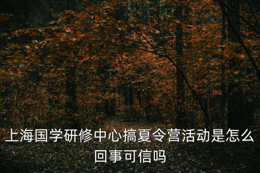 上海市長(zhǎng)寧區(qū)國(guó)學(xué)研修中心圖片，上海國(guó)學(xué)研修中心搞夏令營(yíng)活動(dòng)是怎么回事可信嗎