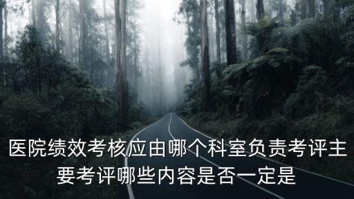 醫(yī)院績(jī)效考核，醫(yī)院績(jī)效考核應(yīng)由哪個(gè)科室負(fù)責(zé)考評(píng)主要考評(píng)哪些內(nèi)容是否一定是