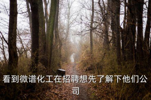 看到微譜化工在招聘想先了解下他們公司