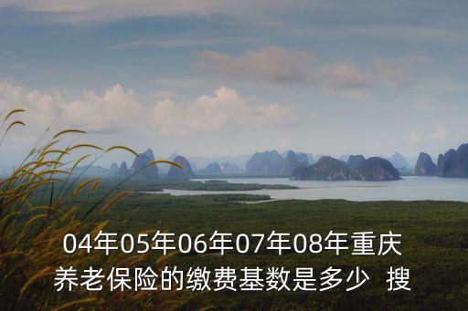 04年05年06年07年08年重慶養老保險的繳費基數是多少  搜