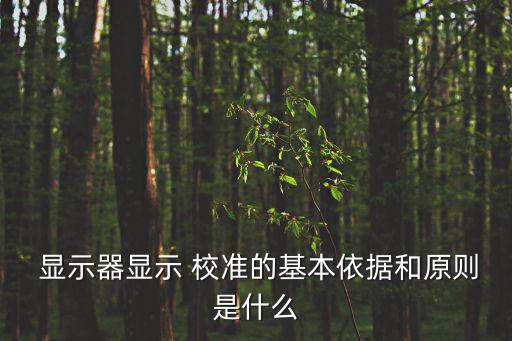  顯示器顯示 校準的基本依據和原則是什么