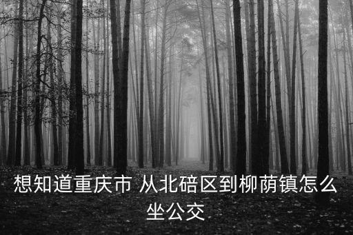 想知道重慶市 從北碚區(qū)到柳蔭鎮(zhèn)怎么坐公交